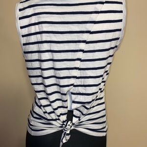 Striped cross back tank